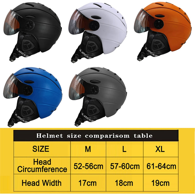 Casco de esquí LOCLE, moldeado integralmente, certificación CE, adultos, hombres, mujeres, niños, deportes al aire libre, nieve, Snowboard, monopatín, casco