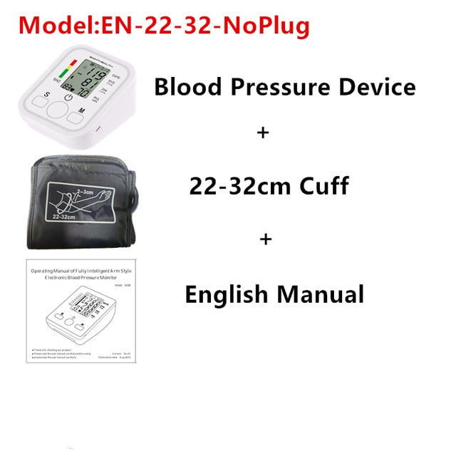 Monitor de presión arterial de brazo superior Digital Lcd automático, medidor de pulso de frecuencia cardíaca, tonómetro, esfigmomanómetros, pulsómetro