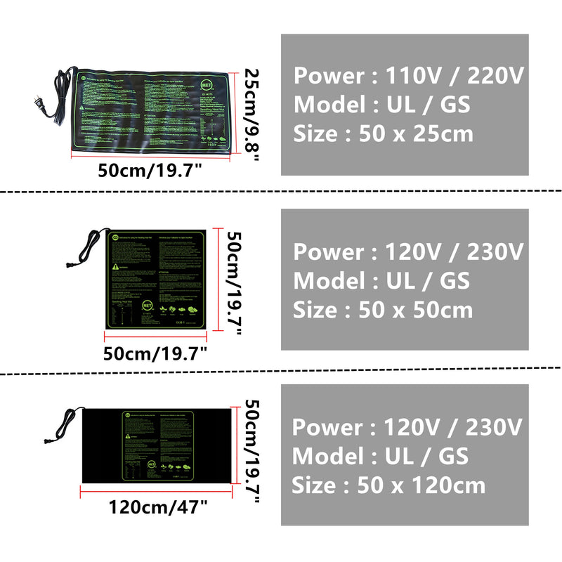 Seedling Heating Mat 50x25/50/120cm Waterproof Plant Seed Germination Propagation Clone Starter Pad 110V/220V Garden Supplies