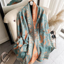 Warm Winter Scarf Cashmere Women Pashmina Design Print Shawls Wrap Female Thick Blanket Soft Bufanda Stoles 2022 Fashion
