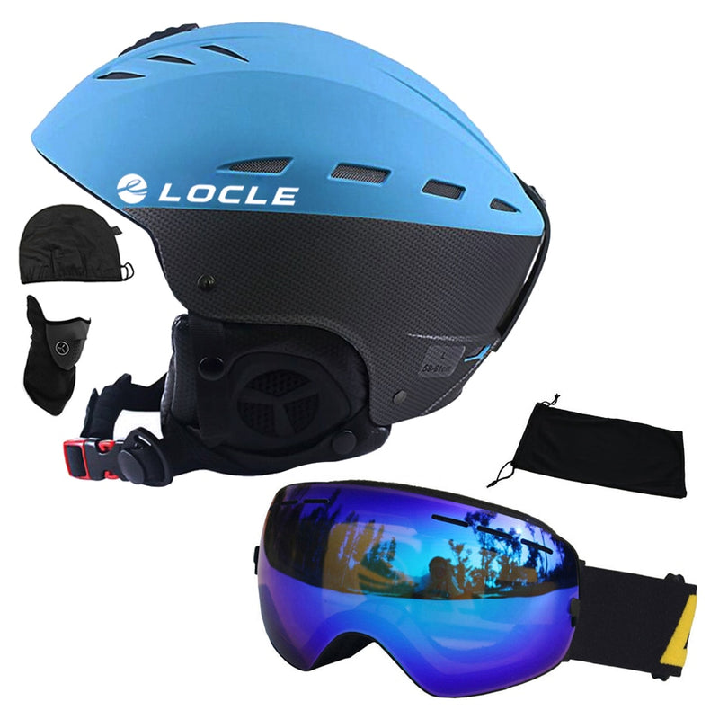 Casco de esquí LOCLE para hombre, casco de esquí para deportes al aire libre, casco de esquí para mujer y niño con certificación CE, casco de Snowboard para monopatín de esquí S/M/L/XL 52-64cm