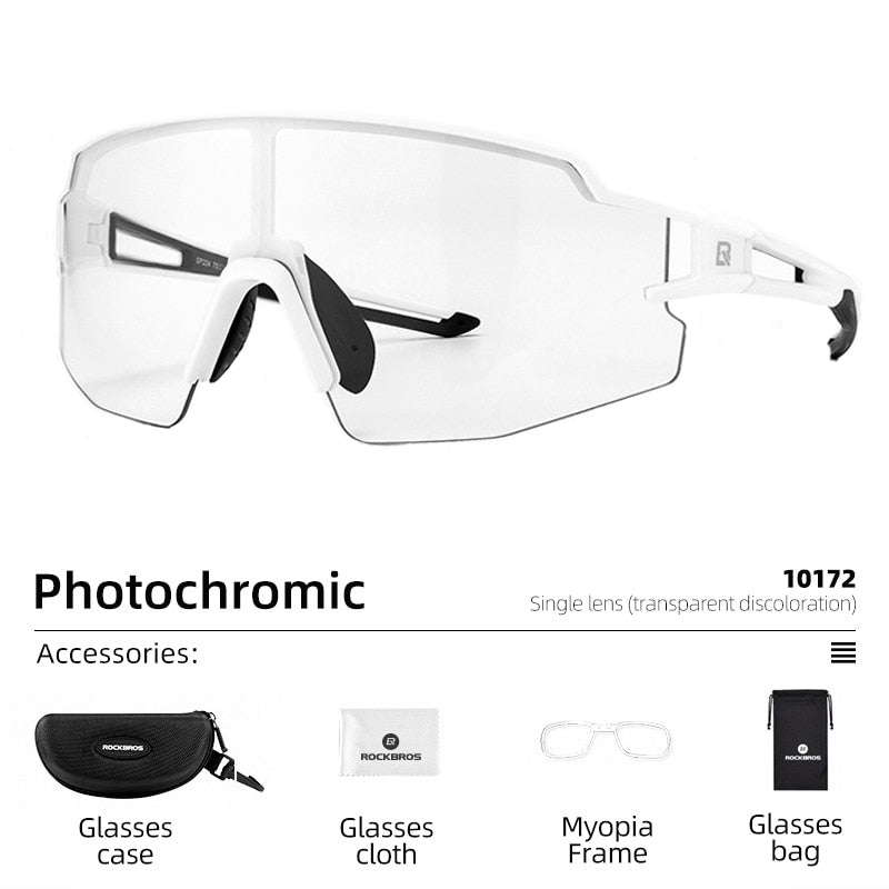 ROCKBROS Photochromic Cycling Glasses Bike Bicycle Glasses Sports Men&