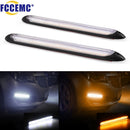 2 Stück LED Auto Tagfahrlicht Wasserdicht Universal DC 12V Auto Scheinwerfer Sequenzieller Blinker Gelb Fließendes Tagfahrlicht