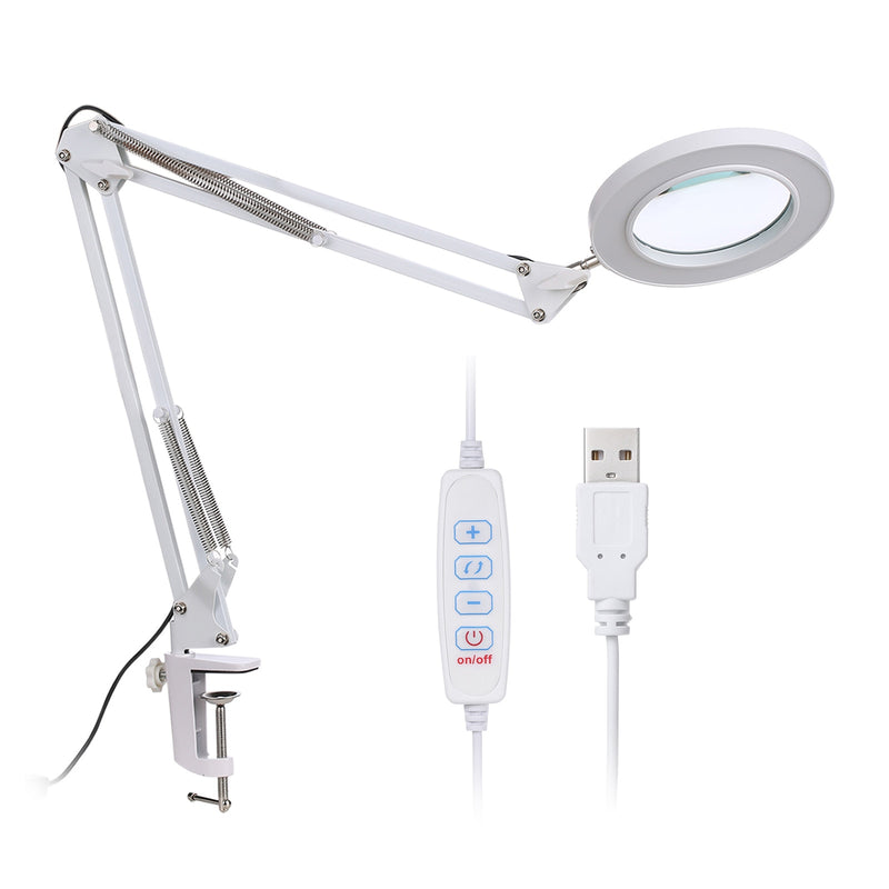 Lupa iluminada KKMOON 8X USB 3 colores 72 LED lupa para reparación de soldador/lámpara de mesa/herramienta de belleza para el cuidado de la piel