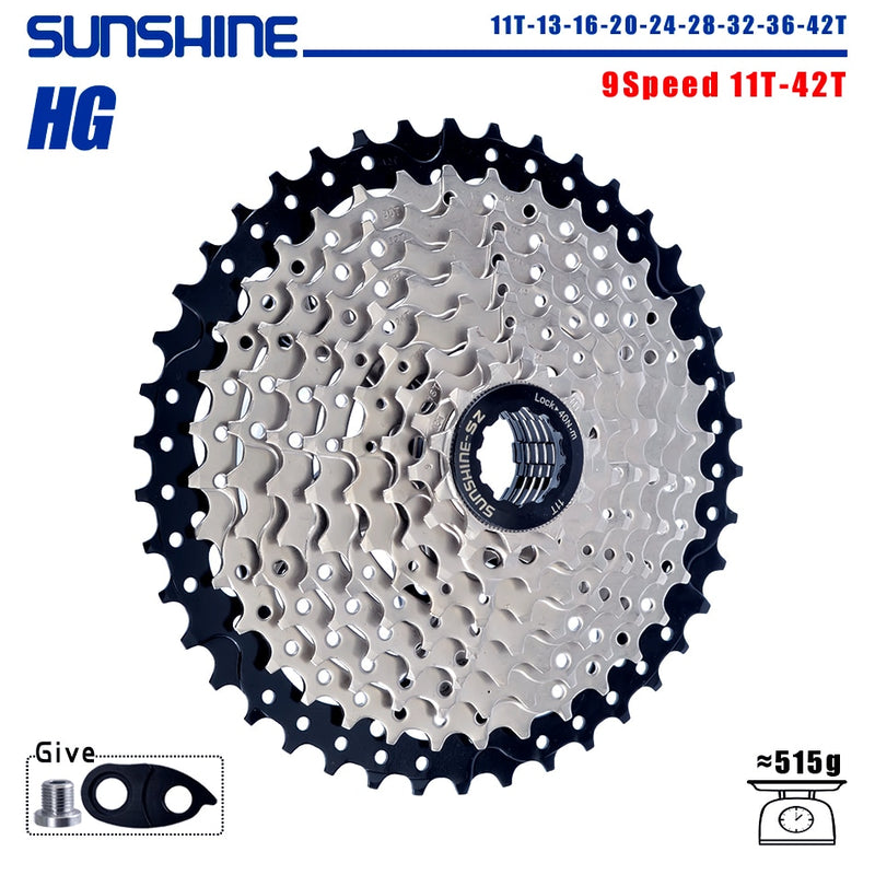 SUNSHINE Fahrradkassette 8/9/10/11/12Speed ​​Freilauf 32/36T/40T/42T/46T/50T/52T Ritzel HG Struktur Schwungrad Für SHIMANO/SRAM