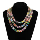 Hip Hop Iced Out Miami Zircon 15MM Bling Cuban Full Pave Rhinestone Men&