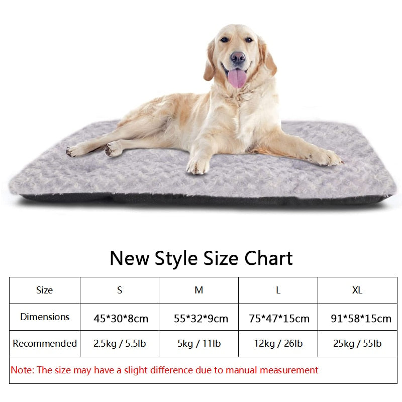 Ultra Plush Deluxe Orthopedic Foam Dog Bed Rectangular Cat Dog Mats Removable Cover Pet Mattress Cushion for Small Large Dog