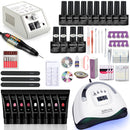 Nail Set Manicure Set With 114W/120W/54W Led Nail Lamp 35000RPM Nail Drill Machine 20/10 Colour Poly Extension Nail Gel Set