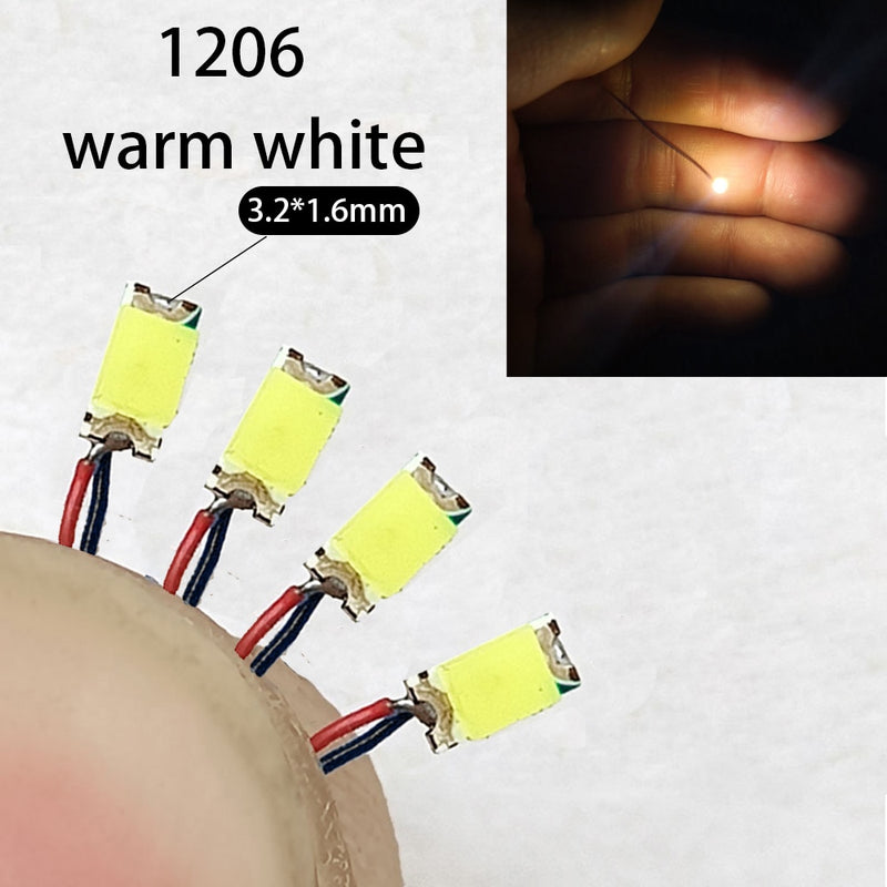 40Pcs/Lot 0402 0603 0805 1206 Led SMD Wire For Model Train HO N OO Scale Red Black Line Pre-soldered Micro Litz Diorama Railway