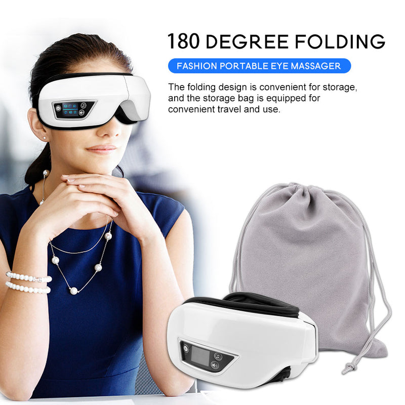 6D Smart Airbag Vibración Masajeador de ojos Instrumento para el cuidado de los ojos Calefacción Bluetooth Música Alivia la fatiga y las ojeras con calor