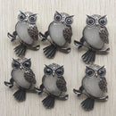 Fashion Vintage copper Plated Owl cute natural tiger eye stone onyx opal pendants for jewelry making wholesale 12pcs/lot free