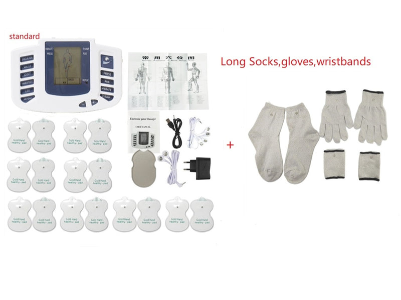 Estimulador muscular eléctrico Tens JR-309A, terapia muscular Digital, masaje corporal completo, relajación, 16 almohadillas, pulso Ems, acupuntura, cuidado de la salud