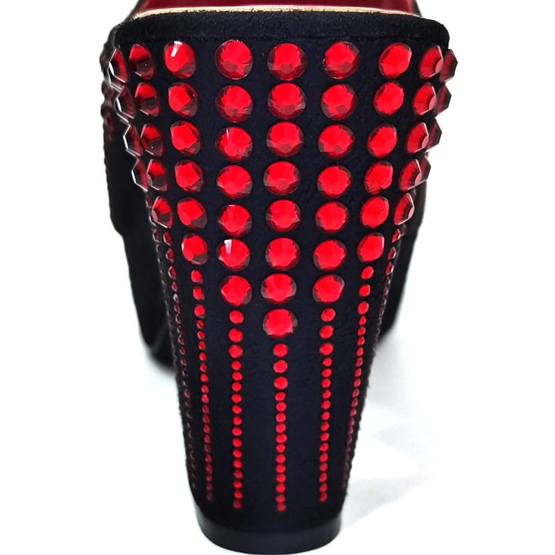 Italian Designer Women Shoes Chunky Sandals Platform Shoes Wedding Dress Pumps High Heel Bling Bling Female Square Heel Mules