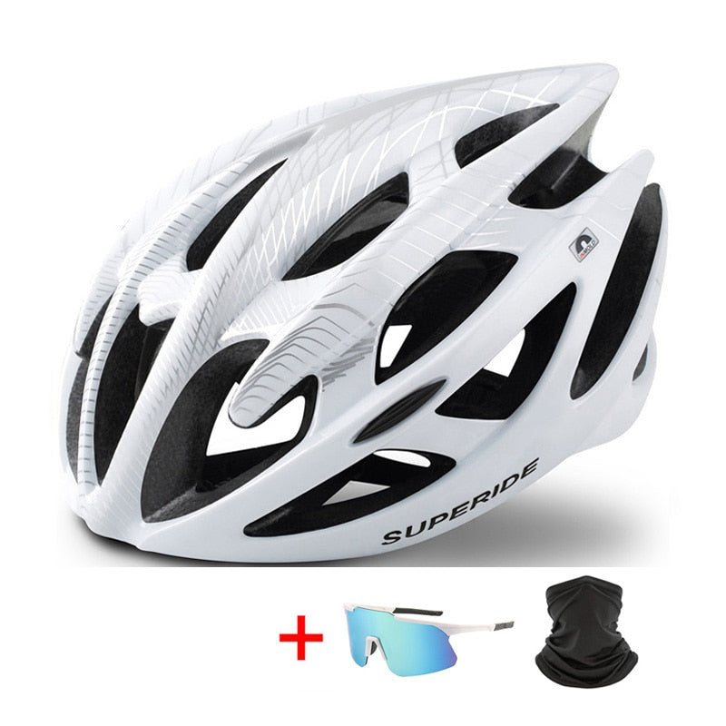 SUPERIDE Outdoor Rennrad Mountainbike Helm mit Rücklicht Ultraleichter DH MTB Fahrradhelm Sportreiten Fahrradhelm