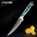 Juego de cuchillos de acero de Damasco XITUO, 1-5 uds., herramientas de cocina, cuchillo de Chef, cuchillos japoneses Santoku, cuchillo para deshuesar, mango de concha exquisito nuevo