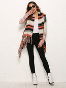 Fitshinling Irregular Fringe VintageSweaters Cardigans For Women Winter Fashion Jacket Female Long Cardigan Boho Knitwear Coats