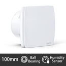 230V 100mm Bathroom Shower Extractor Ventilation Fan with Humidity Sensor Timer