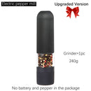 Automatic Salt Pepper Grinder Set Electric Plastic Ceramic Burr Mill For Herb Pepper Spice Adjustable Kitchen Grinding Gadgets