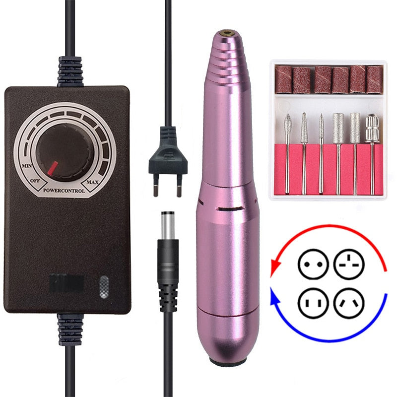 35000RPM Electric Nail Drill Machine Manicure Drill Machine Pedicure Drill Professional Nail Drill Salon Strong Nail Drill Tools