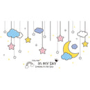 [shijuekongjian] Stars Coulds Hangings Wall Stickers DIY Girl Dancer Mural Decals for Kids Rooms Baby Bedroom Home Decoration