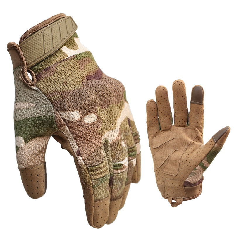 Guantes de montar para hombre Ciclismo Bicicleta Dedo completo Motos Guantes de carreras Antideslizante Pantalla táctil Deportes al aire libre Guantes tácticos Proteger equipo