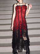 InsGoth Retro Sexy cuello en V vestido negro gótico estético cintura alta vestido de fiesta Grunge tirantes finos espalda descubierta señora fiesta trajes