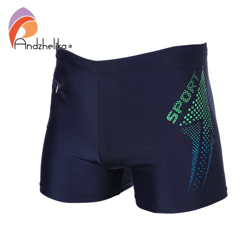 Andzhelika Swim Briefs Men&#39;s Swimsuits Swimming Trunks Sport Briefs Swim Suits Maillot De Bain Zipper Beach Shorts