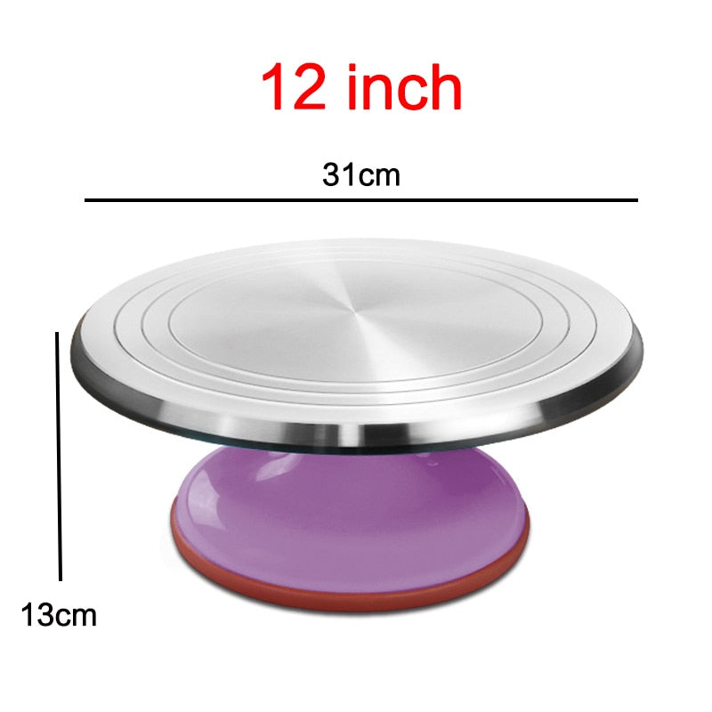 8-12 Inch High-quality Cake Turntable Platform Aluminum Alloy Rotating Baking Stand Decorating Tools Mould Scale Maker Dessert