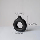 Nordic Circular Hollow Ceramic Vase Pampas Grass Donuts Flower Pot Home Decoration Accessories Office Living Room Interior Decor