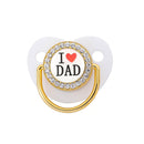 9 Colors Pacifier Baby Shower Gift Bling Baby Dummy Silicone BPA Free Infant Nipple Newborn Pacifiers For Babies I Love Mum Dad