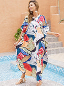 Cover-ups 2022 Kaftan Beach Print SnakeSkin Swimsuit Cover Up Kimono Plage Beach Robe Femme Long Dress Sarong Dress Beachwear