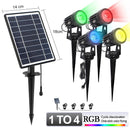 1 A 4 RGB Luz de paisaje solar al aire libre LED IP65 Lámpara solar a prueba de agua Encendido / apagado automático Luz de pared solar Jardín Patio Lámpara de césped