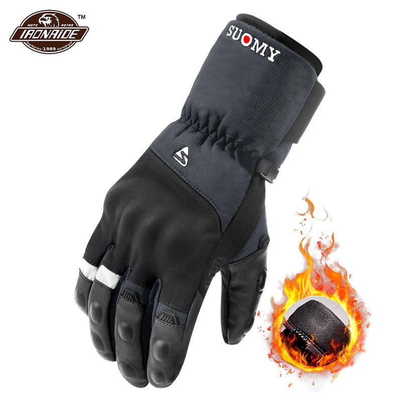 Guantes de invierno para motocicleta, Guantes impermeables para Moto Motocross, Guantes para Moto a prueba de viento, Guantes para montar en Moto con pantalla táctil