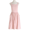 Pink Gray Cotton Apron Home Kitchen Cooking Baking Painting Craft Work Wear Cafe Barista Restaurant Waitress Florist Uniform B2