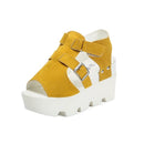 Summer Sandals Women Wedges Heel Black White Casual Designer Shoes Footwear Buckle Strap Open Toe Platform Sandel Women Shoes