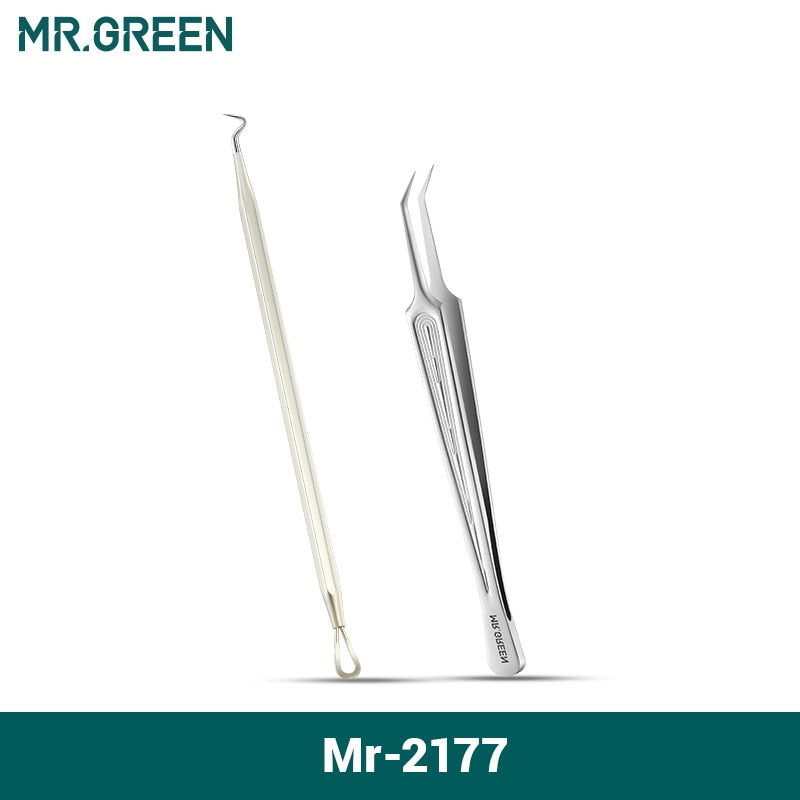 MR.GREEN Acne Remover Needles Blackhead Removal Pimple Comedone Extractor Set Blemish Zit Face Skin Care Cleaner Removal Tools