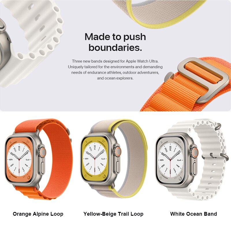 Nylon strap For apple watch bands 49mm 44mm 40mm 45mm 41mm 42 3 straps bracelet iWatch Ultra series 7 6 3 se 8