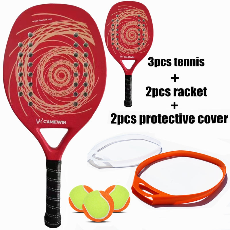 Carbon fiber beach rackets can be paired with racket protectors Tennis designed for beginners