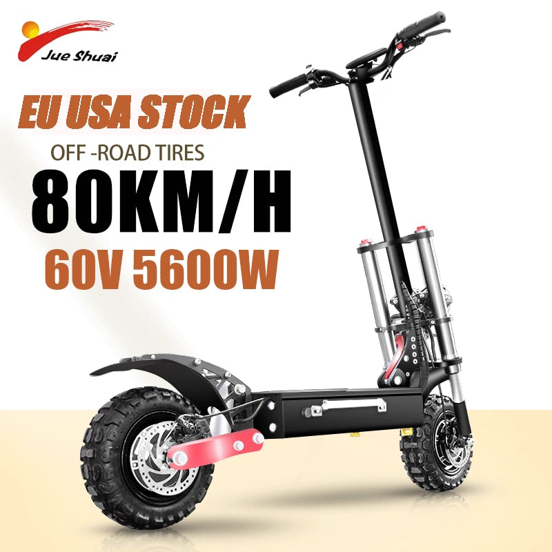 80KM/H Electric Scooter 60V 5600W Dual Motor Electric Scooters Adults Foldable E Scooter 100KM Long Range Warehouse In Europe