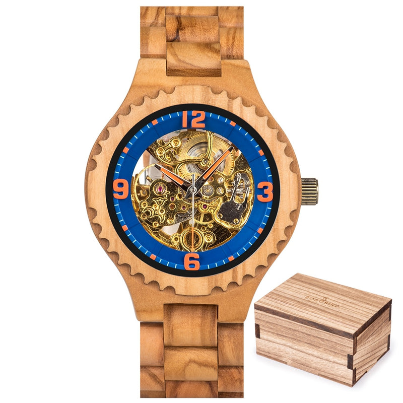 BOBO BIRD Holz Mechanische Uhr Männer Relogio Masculino Große Herrenuhren Top-Marke Luxusuhren erkek kol saati Dropshipping