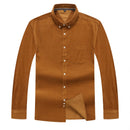 New Arrival Super Large Corduroy Young Men Cotton Plain Long Sleeve Casual Shirts High Quality Plus Size XL2XL3XL4XL5XL6XL7XL8XL