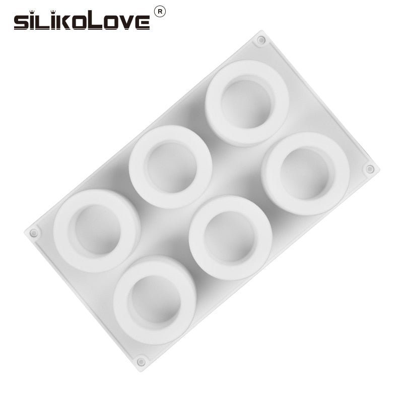 SILIKOLOVE 6 Holes Pudding Cup Art Cake Mould Pan 3D Silicone Pastry Mold Mousse Silikonowe Chocolate Moule Baking