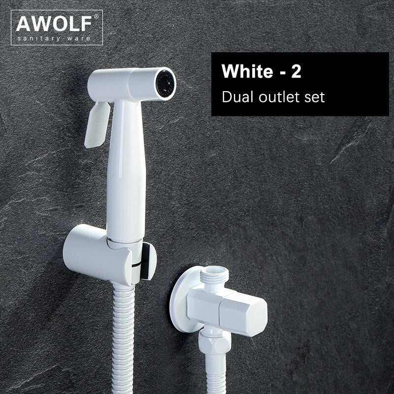 Awolf Rose Gold Hygienischer Duschkopf Handtoilette Bidet Sprühset Edelstahl Shattaf Messingventil Analdusche AP2102