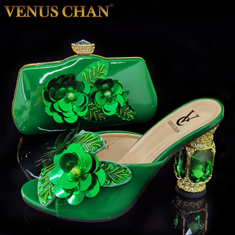 Latest Nigerian Women Shoes With Matching Bags Set African Women&