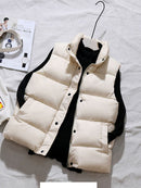 2022 Winter Cotton Down Vest Women Loose Waistcoat Bodywarm Jacket Cotton Padded Jacket Sleeveless Female Winter Waistcoat