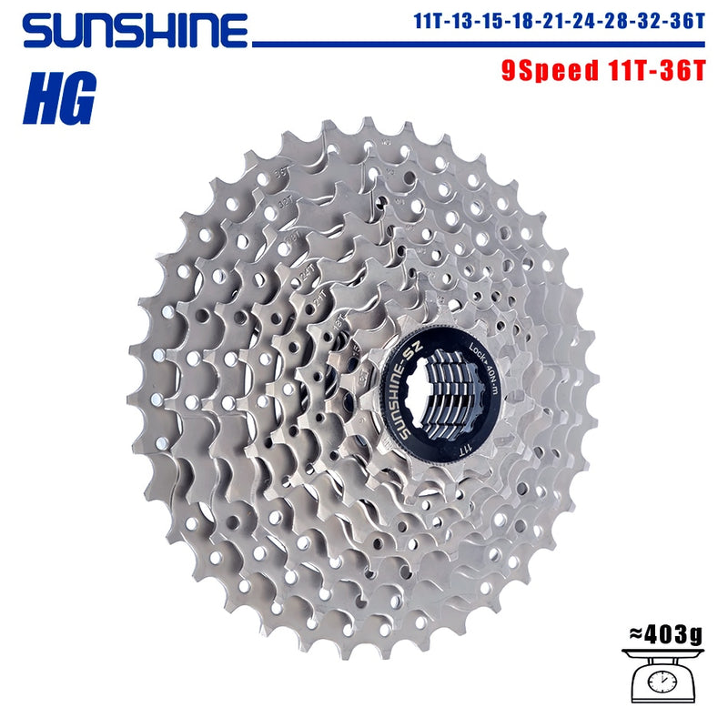 SUNSHINE Fahrradkassette 8/9/10/11/12Speed ​​Freilauf 32/36T/40T/42T/46T/50T/52T Ritzel HG Struktur Schwungrad Für SHIMANO/SRAM