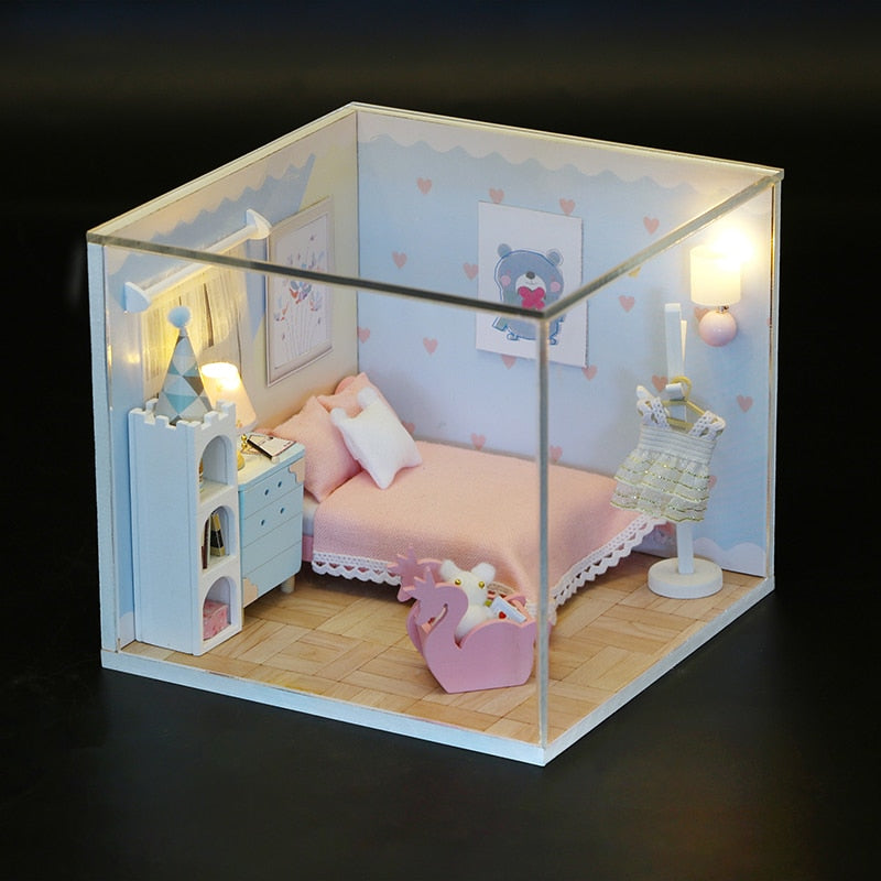 CuteBee Miniatur Furniture for Dolls House Accessories Mini House Toy Hous DIY Dollhouse Kit Gift for Girls Friend Children