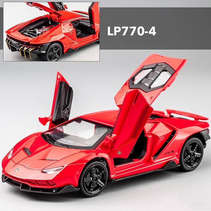 LP770 LP750 1:32 Lambos Car Alloy Sports Car Model Diecast Sound Super Racing Lifting Tail Hot Car Wheel For Children Gifts