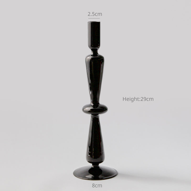 Creative Hydroponic Glass black candlestick glass vase candle stand Desktop Decor Home Decoration Art Nordic Home