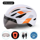 ThinkRider Cycling Helmet with Visor Magnetic Goggles and Tail lights  58-61cm for Men Women MTB Road Bicycle  Bike Helmet